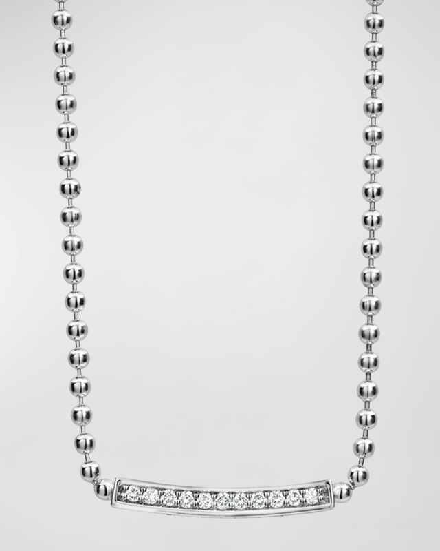 Caviar Spark Diamond Ball-Chain Necklace, 0.28tcw
